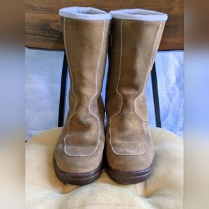 Tecnica Men’s Suede Shearling Winter Boots Size 12 or Womens 11 Wool Interior